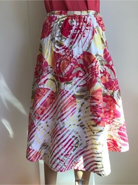 EUC Chico’s colorful cotton summer skirt